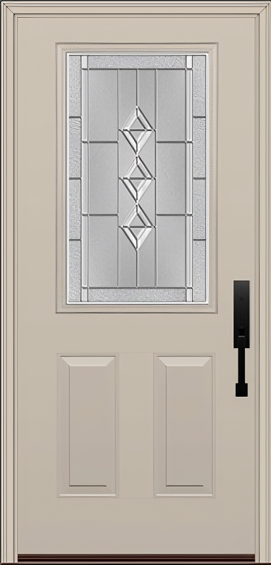 ProVia Legacy Single Entry Door 430 Style Gemstone Decorative Glass with Zinc Caming and Low-E - Doors and Beyond