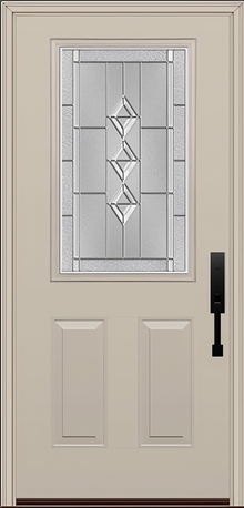 ProVia Legacy Single Entry Door 430 Style Gemstone Decorative Glass with Zinc Caming and Low-E - Doors and Beyond