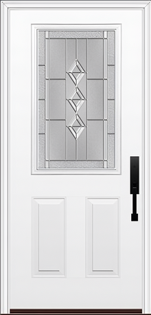 ProVia Legacy Single Entry Door 430 Style Gemstone Decorative Glass with Zinc Caming and Low-E - Doors and Beyond