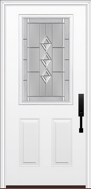 ProVia Legacy Single Entry Door 430 Style Gemstone Decorative Glass with Zinc Caming and Low-E - Doors and Beyond