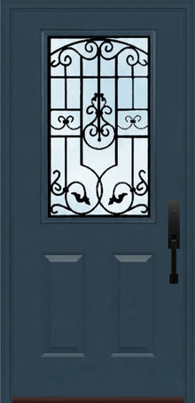 ProVia Legacy Single Entry Door 430 Style Barcelona Decorative Glass Clear Glass and Low E Glass - Doors and Beyond