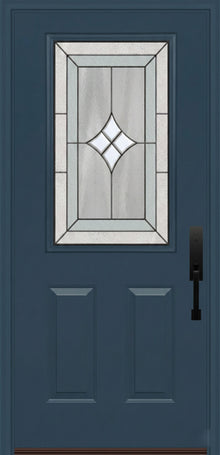 ProVia Legacy Single Entry Door 430 Style Aria Decorative Glass with Patina Caming and Low-E - Doors and Beyond