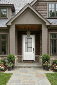 ProVia Legacy Single Entry Door 440 Style Manhattan Decorative Glass with Patina Caming and Low-E - Doors and Beyond
