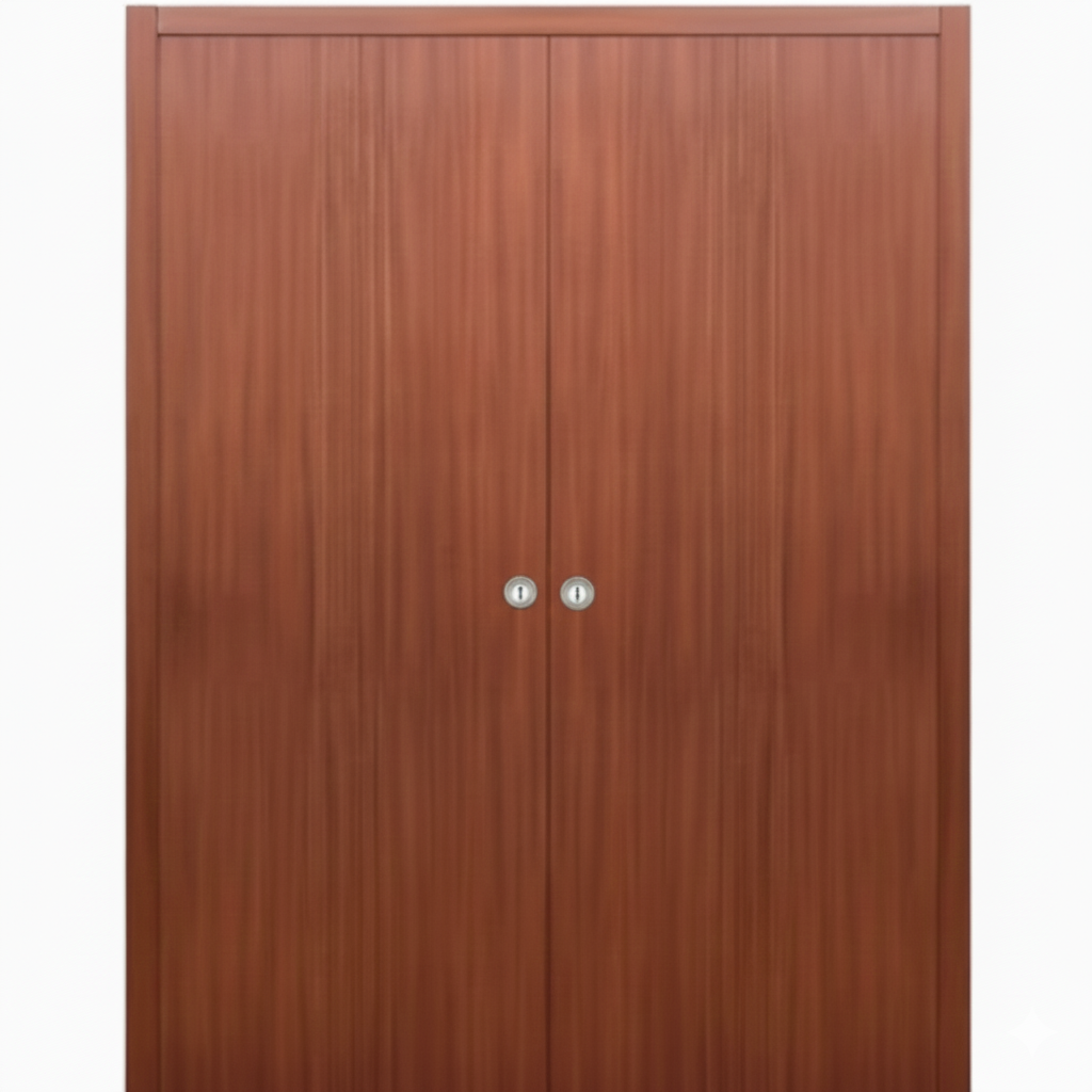 Nova M34 Sapele Laminated Modern Double Pocket Door - Doors and Beyond