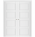 Nova Stile 021 Soft White Laminated Modern Double Pocket Door - Doors and Beyond