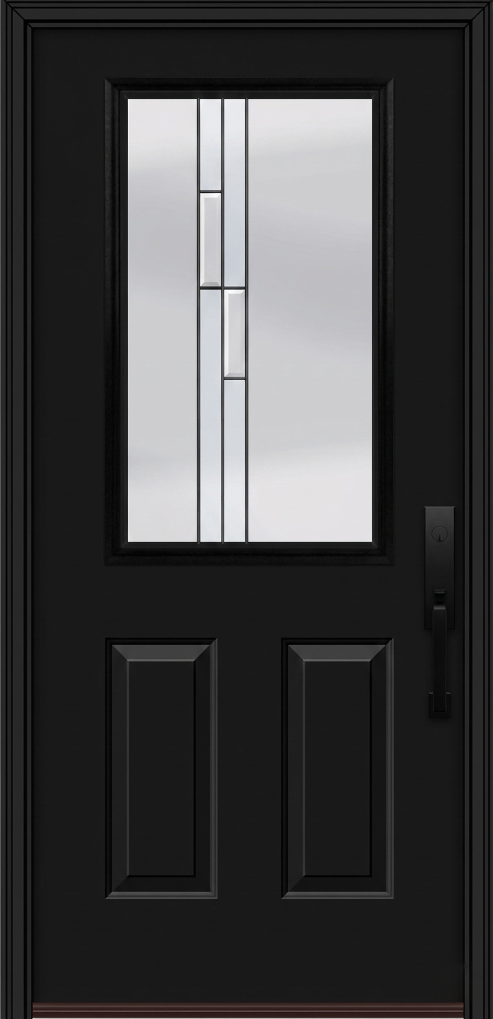 ProVia Legacy Single Entry Door 430 Style Genesis Decorative Glass with Black Caming and Low-E - Doors and Beyond