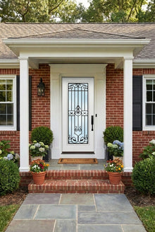 ProVia Legacy Single Entry Door 460 Style Barcelona Decorative Glass Clear Glass and Low E Glass - Doors and Beyond