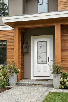 ProVia Legacy Single Entry Door 440 Style Tidal Decorative Glass with Patina Caming and Low-E - Doors and Beyond