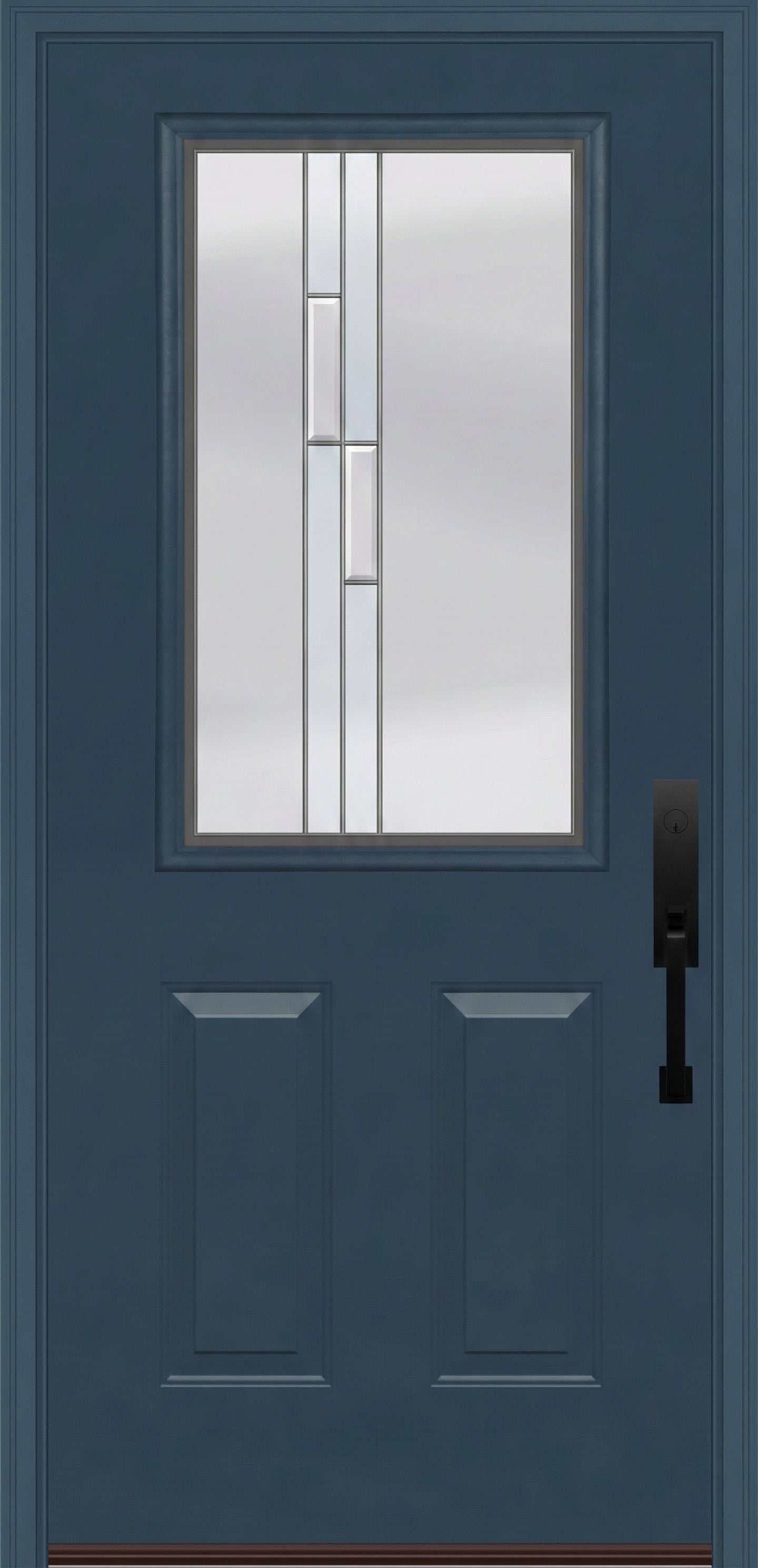 ProVia Legacy Single Entry Door 430 Style Genesis Decorative Glass with Silver Caming and Low-E - Doors and Beyond