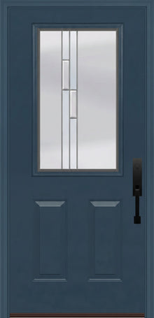 ProVia Legacy Single Entry Door 430 Style Genesis Decorative Glass with Silver Caming and Low-E - Doors and Beyond