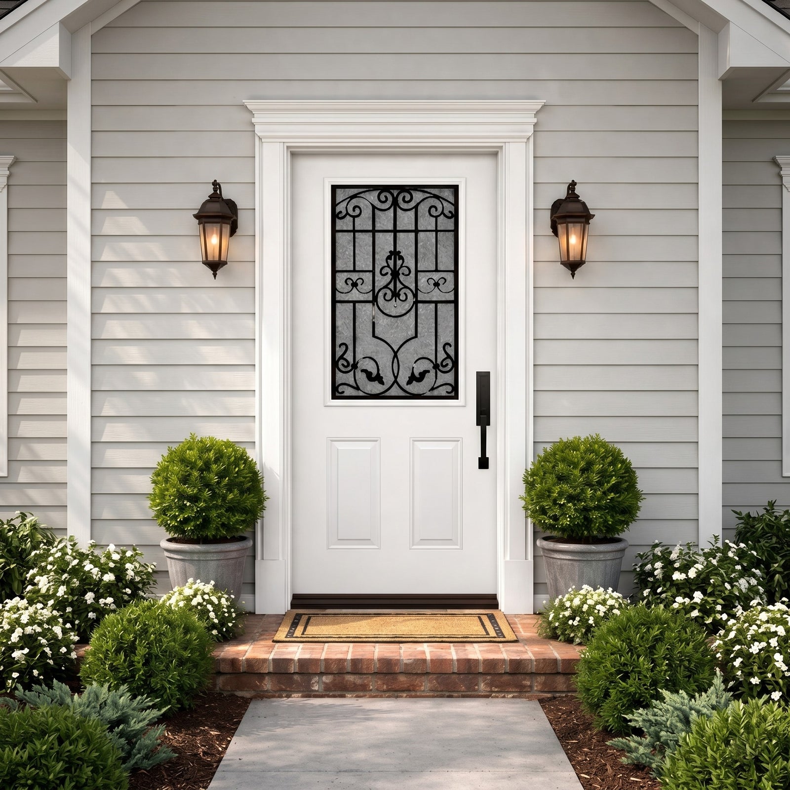 ProVia Legacy Single Entry Door 430 Style Barcelona Decorative Glass With Gluechip Privacy Glass - Doors and Beyond