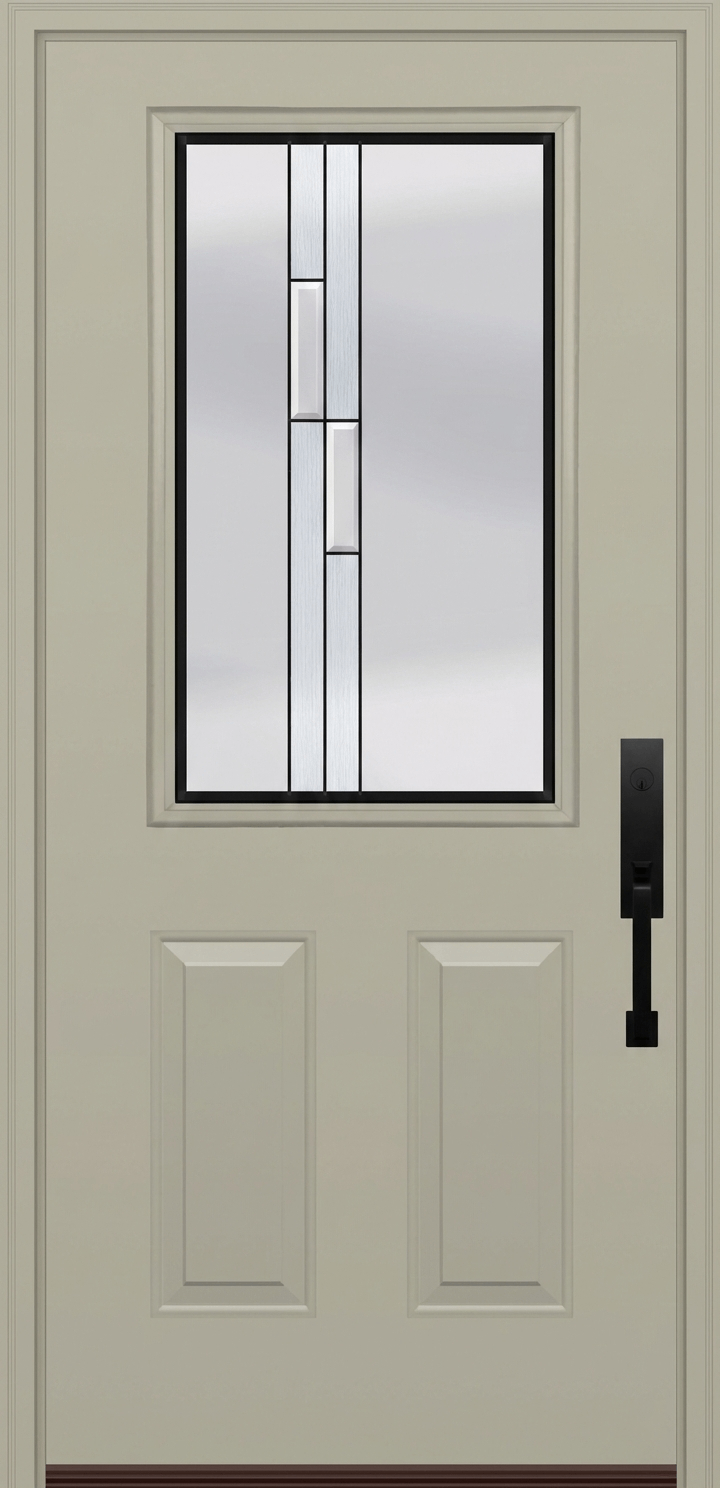 ProVia Legacy Single Entry Door 430 Style Genesis Decorative Glass with Black Caming and Low-E - Doors and Beyond