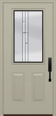 ProVia Legacy Single Entry Door 430 Style Genesis Decorative Glass with Black Caming and Low-E - Doors and Beyond
