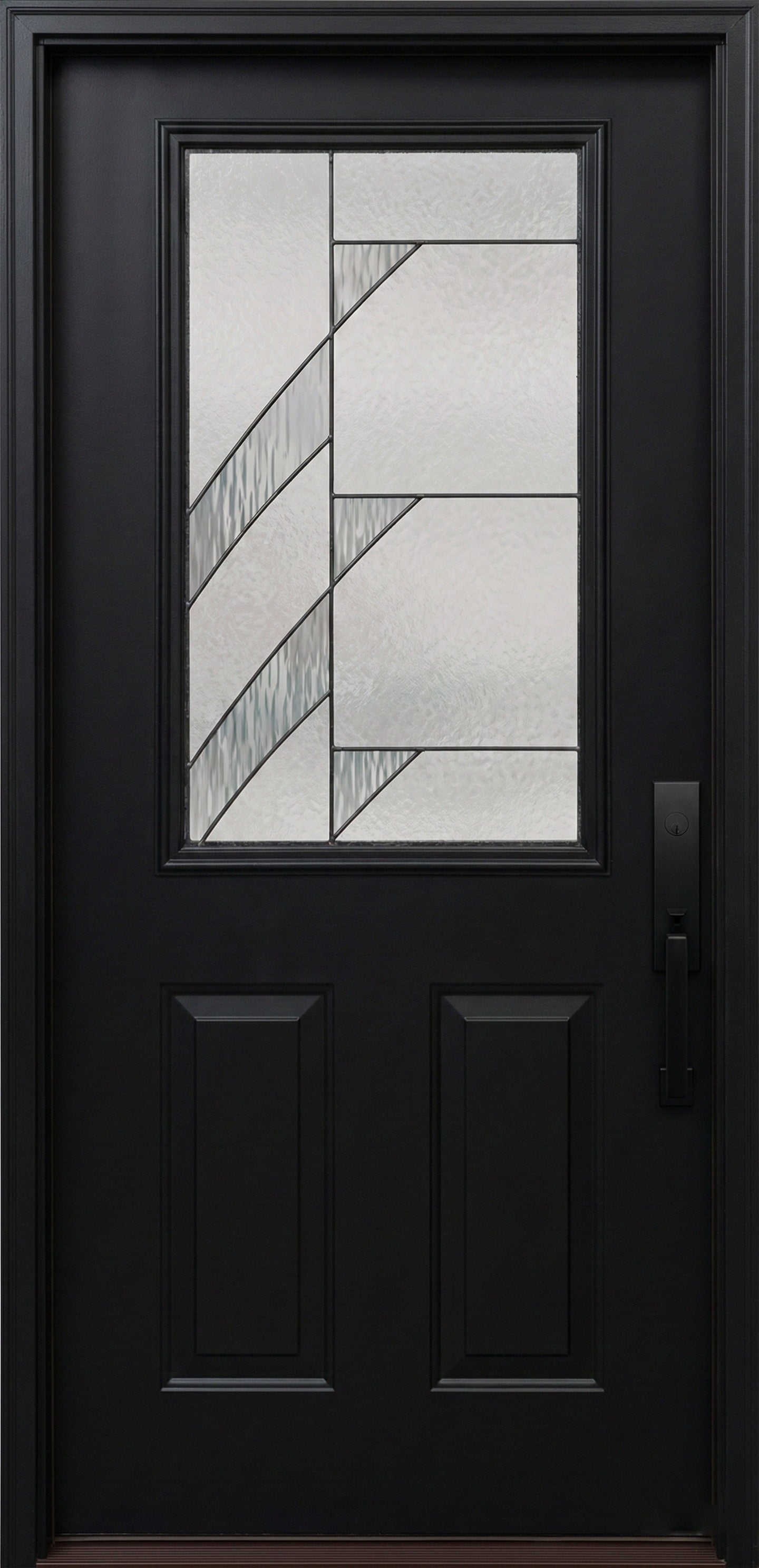 ProVia Legacy Single Entry Door 430 Style Tidal Decorative Glass with Patina Caming and Low-E - Doors and Beyond