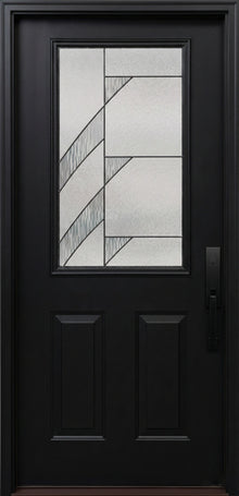 ProVia Legacy Single Entry Door 430 Style Tidal Decorative Glass with Patina Caming and Low-E - Doors and Beyond