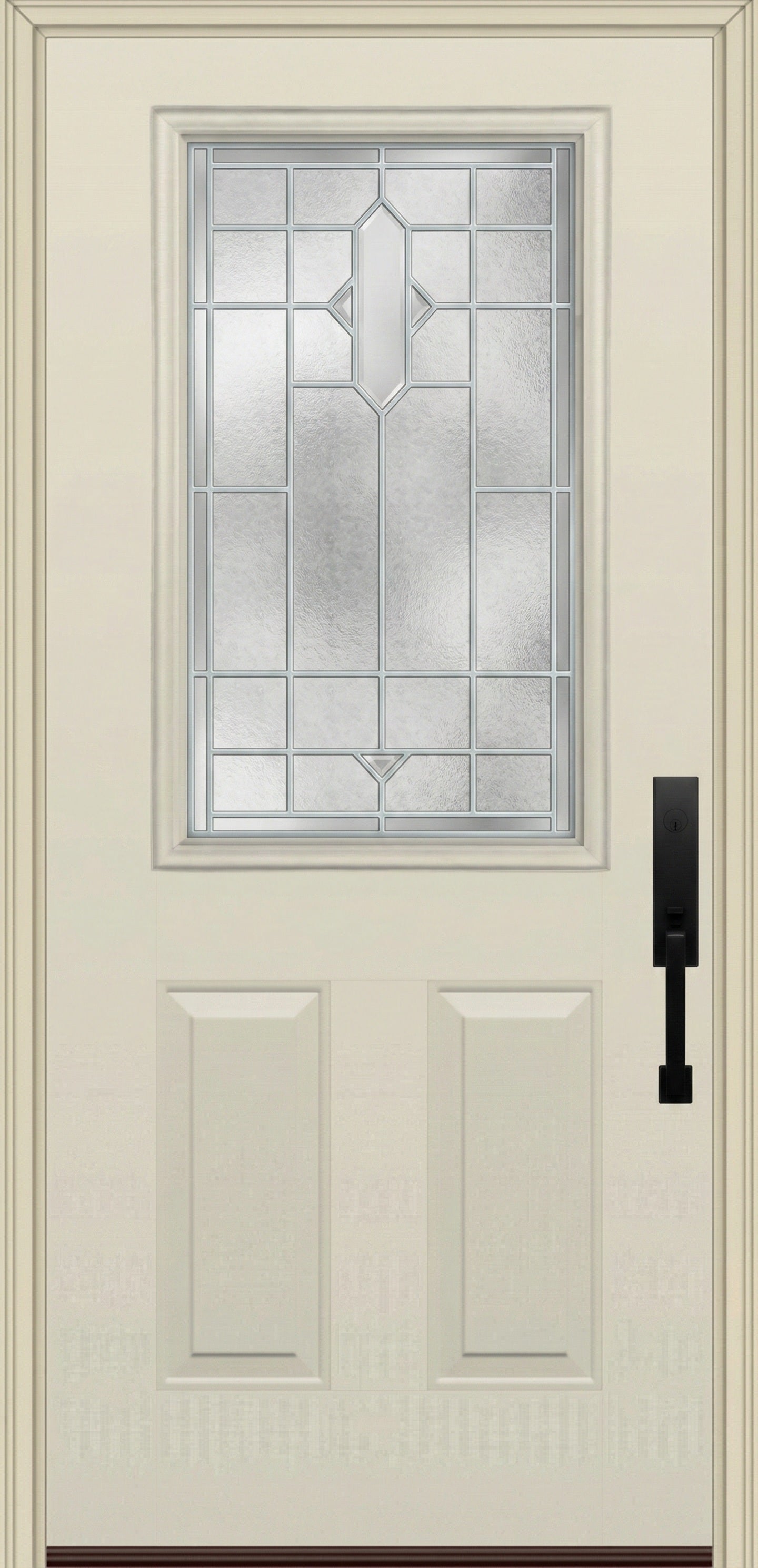 ProVia Legacy Single Entry Door 430 Style Brookhaven Decorative Glass with Zinc Caming and Low-E - Doors and Beyond