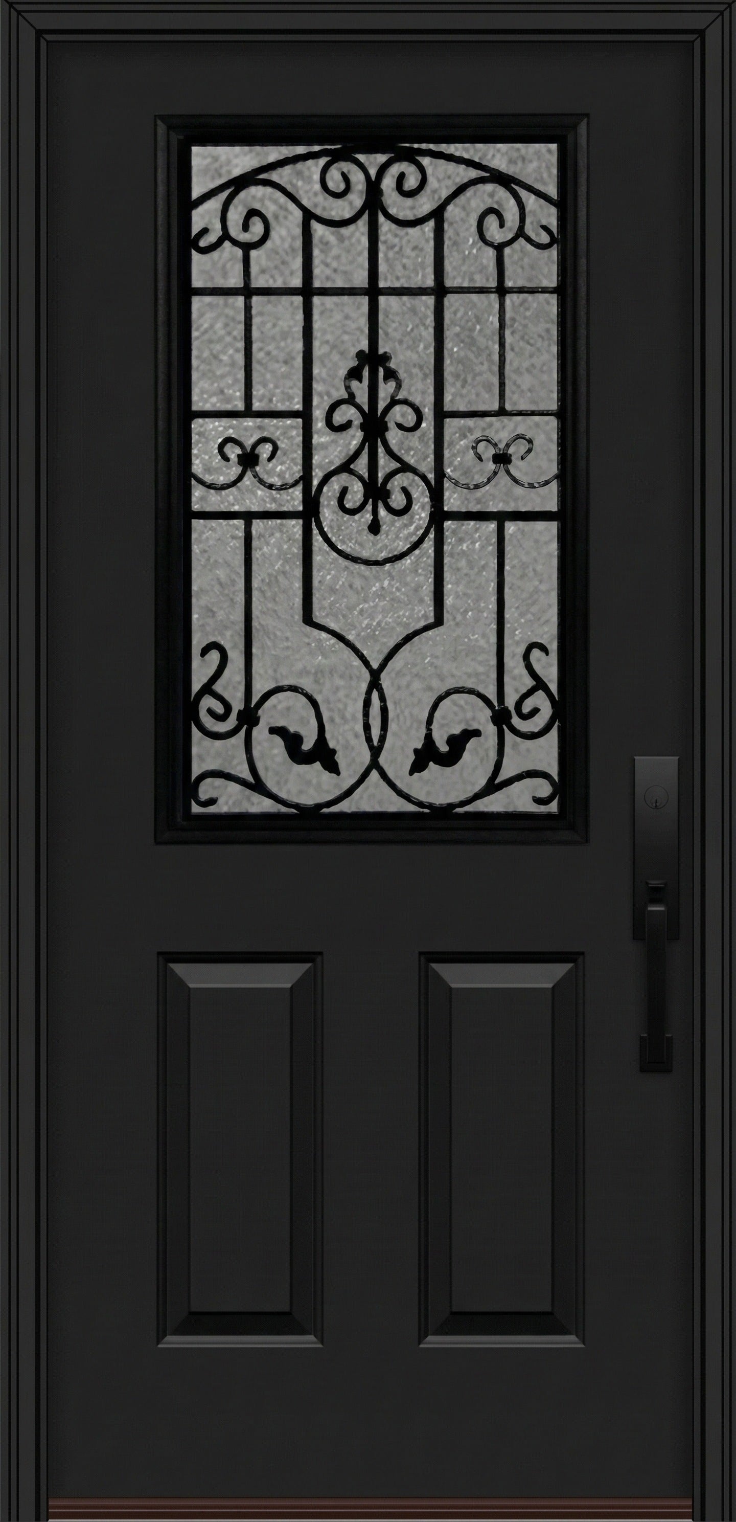 ProVia Legacy Single Entry Door 430 Style Barcelona Decorative Glass With Gluechip Privacy Glass - Doors and Beyond