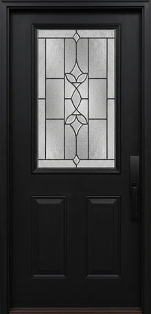 ProVia Legacy Single Entry Door 430 Style Esmond Decorative Glass with Patina Caming and Low-E - Doors and Beyond