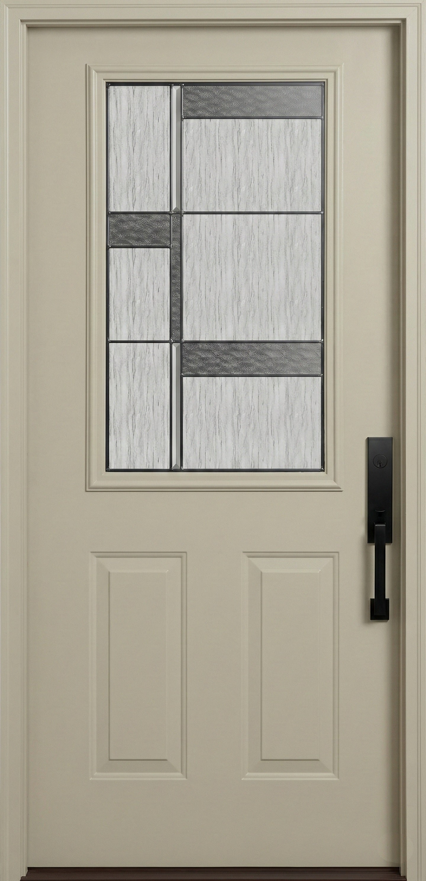 ProVia Legacy Single Entry Door 430 Style Manhattan Decorative Glass with Zinc Caming and Low-E - Doors and Beyond