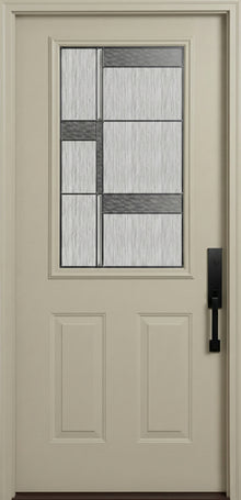 ProVia Legacy Single Entry Door 430 Style Manhattan Decorative Glass with Zinc Caming and Low-E - Doors and Beyond