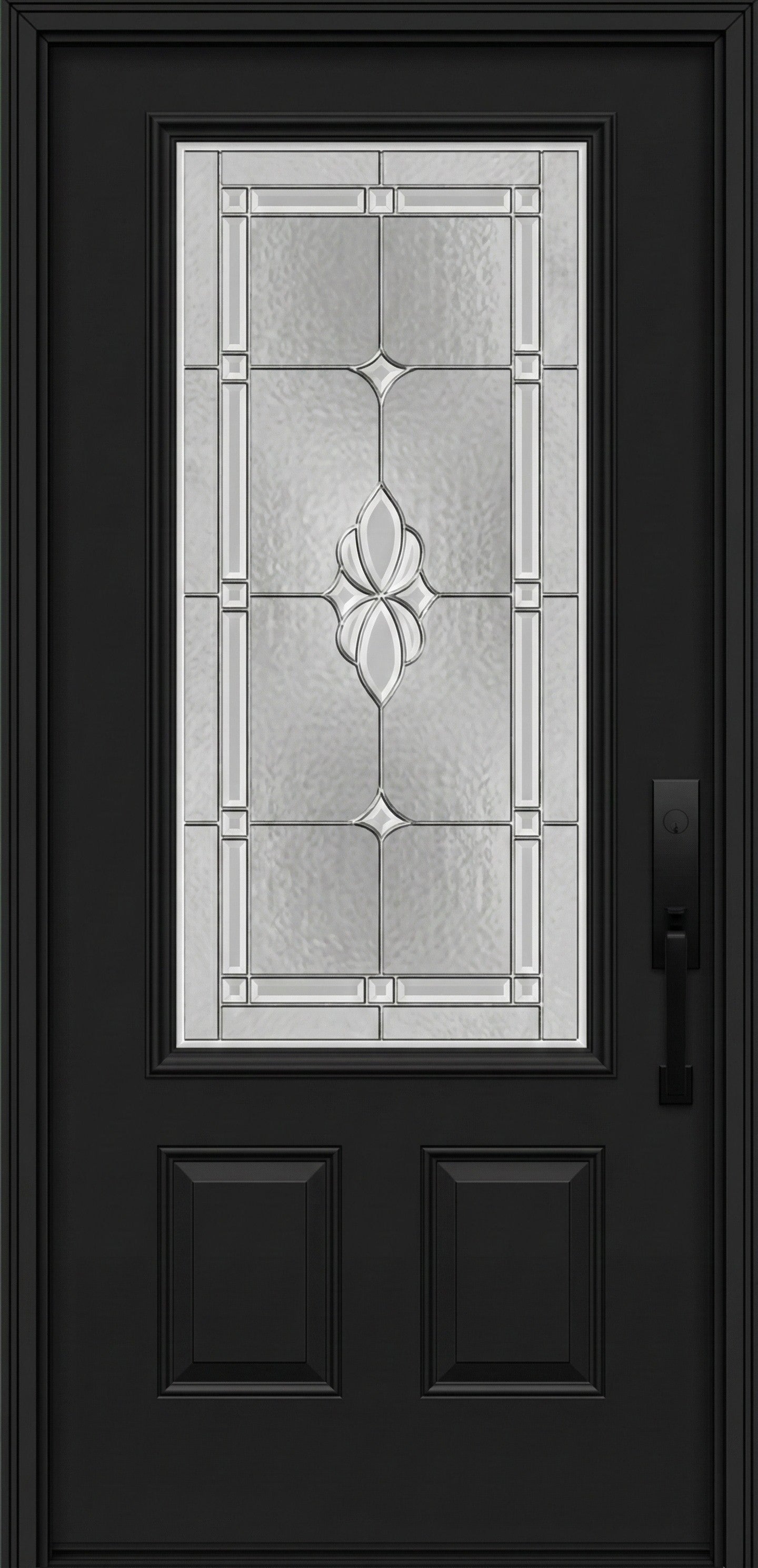 ProVia Legacy Single Entry Door 440 Style Somerset Decorative Glass with Zinc Caming and Low-E - Doors and Beyond