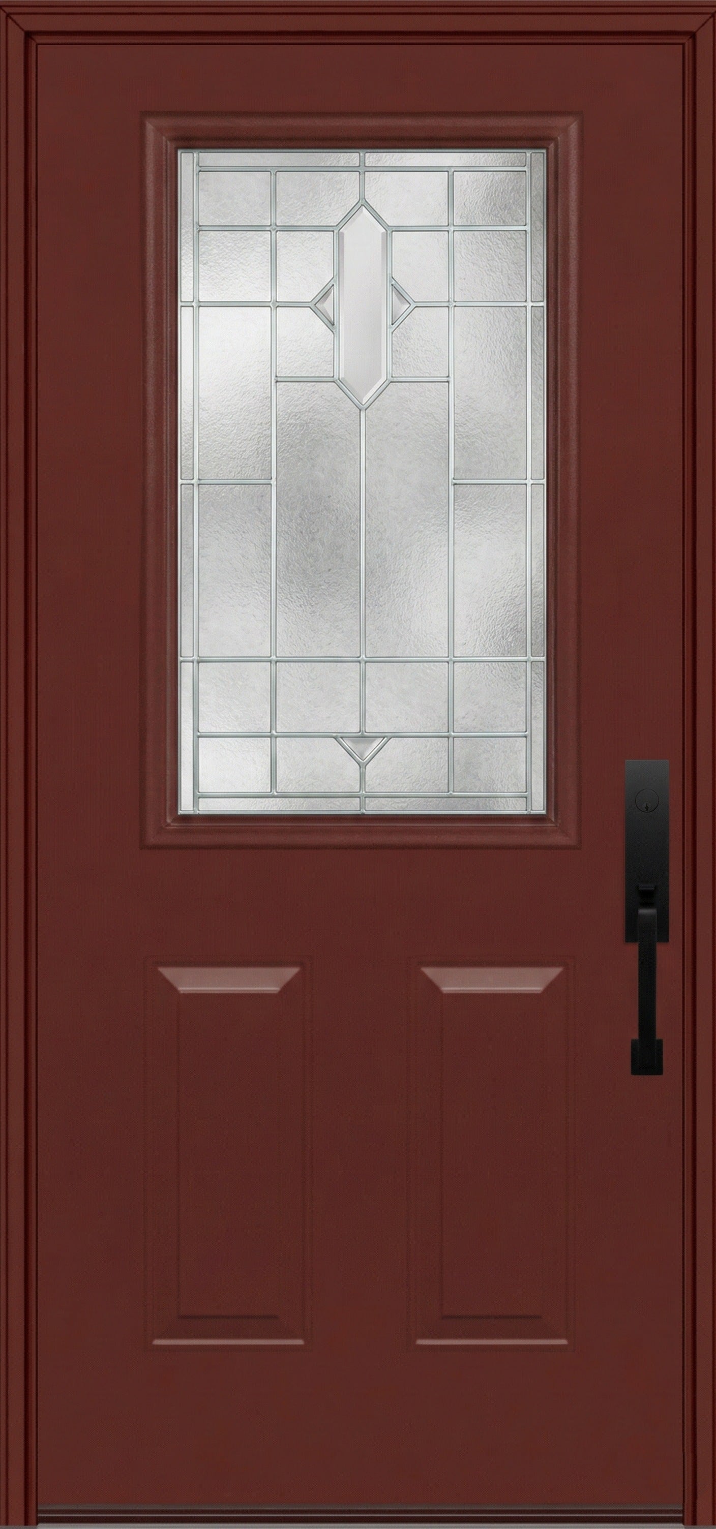 ProVia Legacy Single Entry Door 430 Style Brookhaven Decorative Glass with Zinc Caming and Low-E - Doors and Beyond
