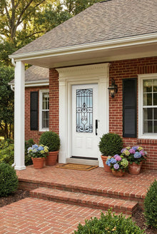 ProVia Legacy Single Entry Door 440 Style Barcelona Decorative Glass Clear Glass and Low E Glass - Doors and Beyond