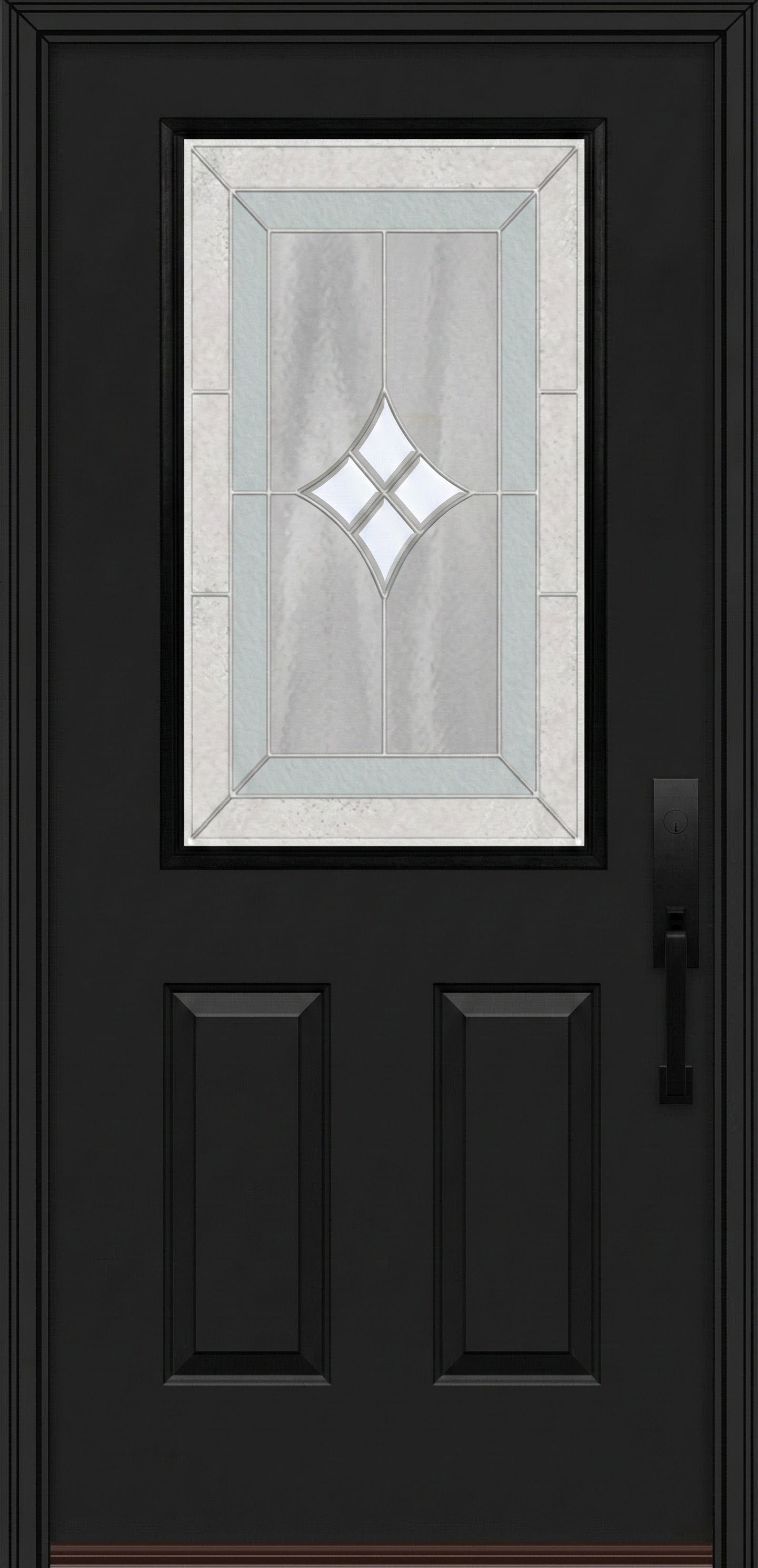 ProVia Legacy Single Entry Door 430 Style Aria Decorative Glass with Zinc Caming and Low-E - Doors and Beyond