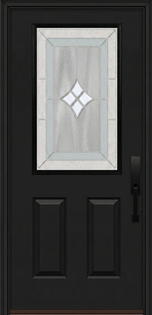 ProVia Legacy Single Entry Door 430 Style Aria Decorative Glass with Zinc Caming and Low-E - Doors and Beyond