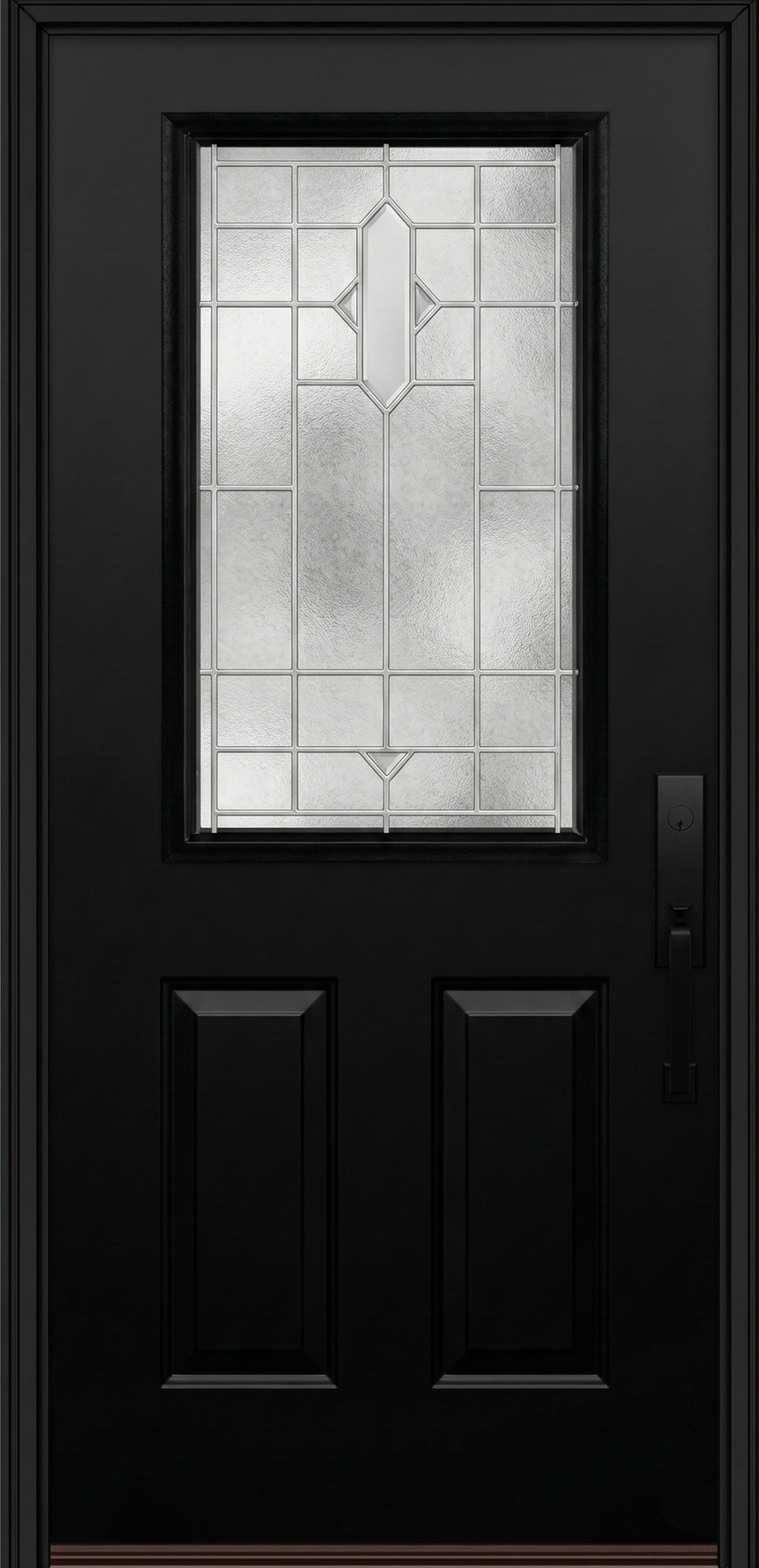 ProVia Legacy Single Entry Door 430 Style Brookhaven Decorative Glass with Zinc Caming and Low-E - Doors and Beyond