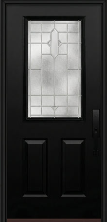 ProVia Legacy Single Entry Door 430 Style Brookhaven Decorative Glass with Zinc Caming and Low-E - Doors and Beyond