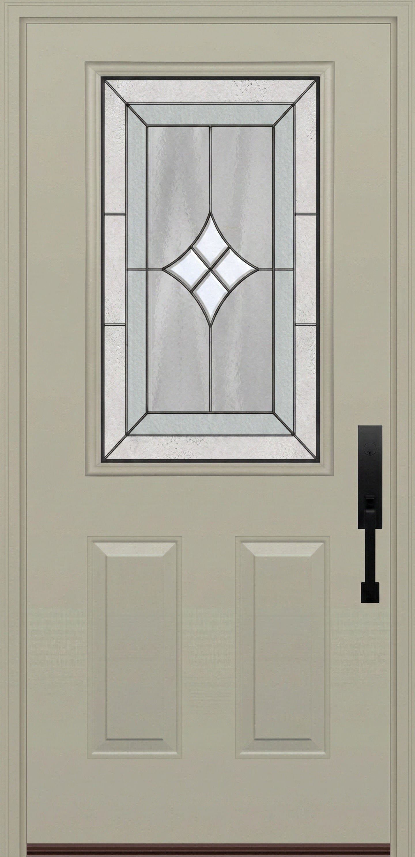 ProVia Legacy Single Entry Door 430 Style Aria Decorative Glass with Patina Caming and Low-E - Doors and Beyond