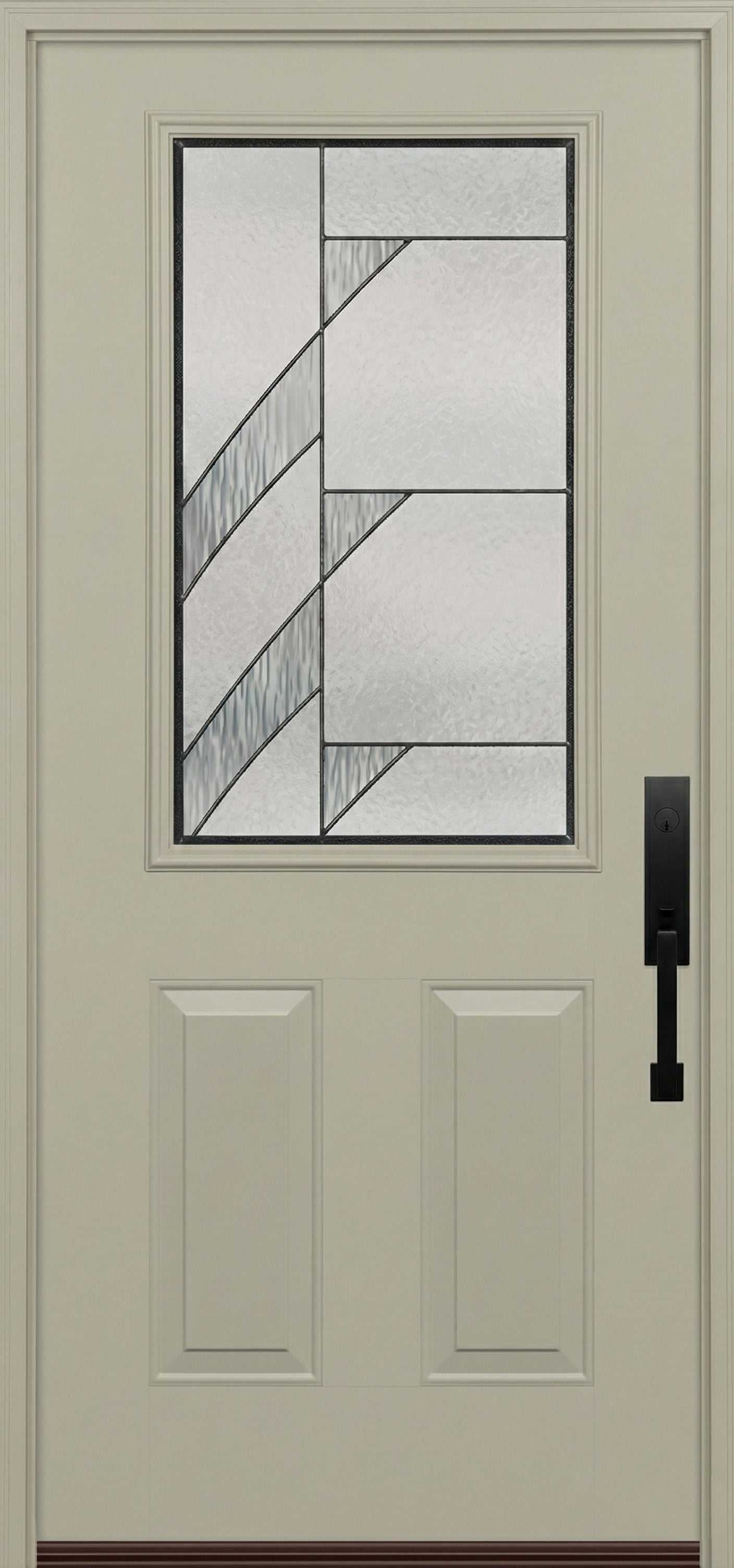 ProVia Legacy Single Entry Door 430 Style Tidal Decorative Glass with Patina Caming and Low-E - Doors and Beyond