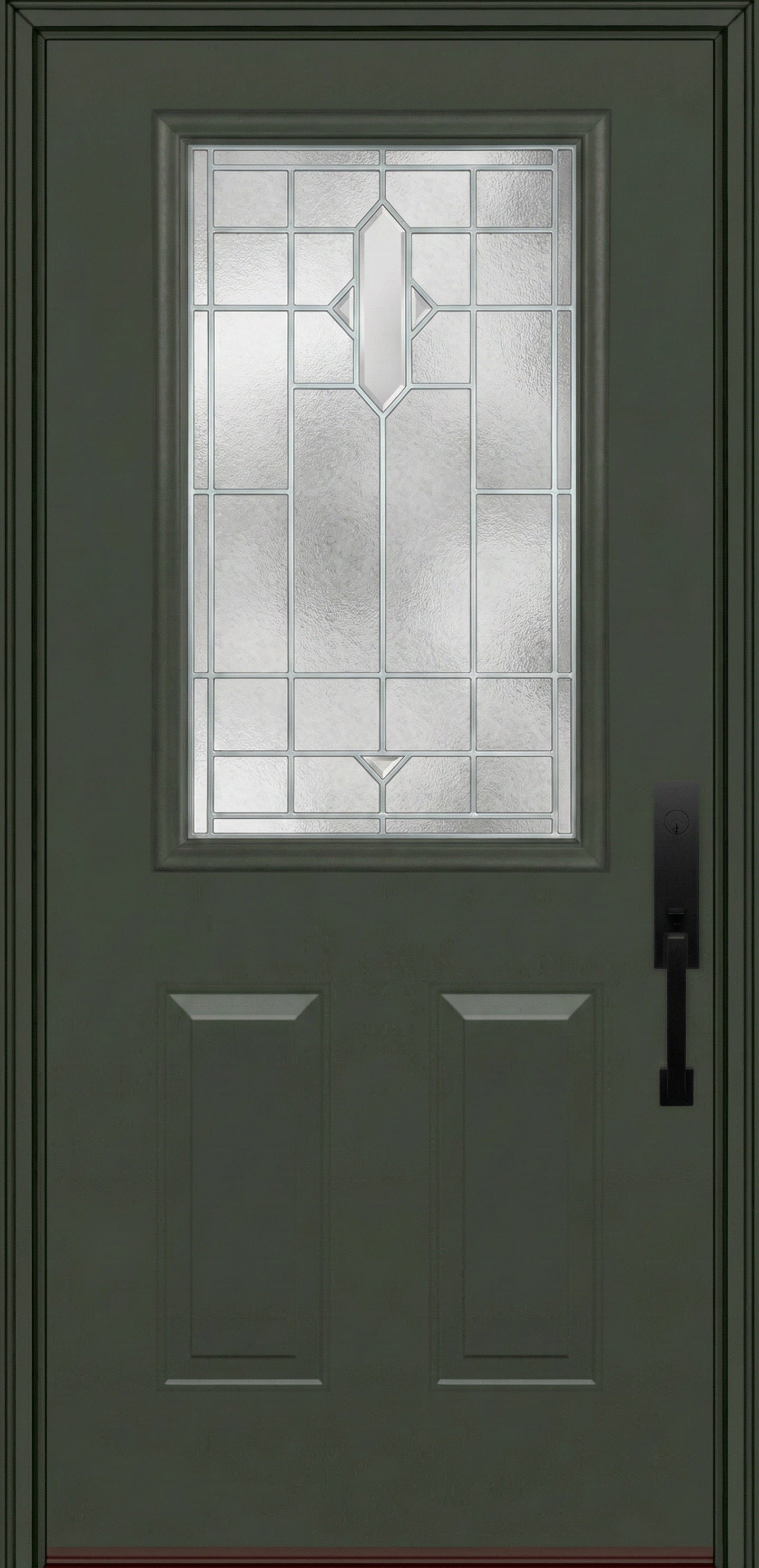 ProVia Legacy Single Entry Door 430 Style Brookhaven Decorative Glass with Zinc Caming and Low-E - Doors and Beyond