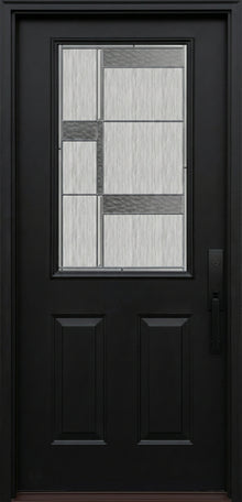 ProVia Legacy Single Entry Door 430 Style Manhattan Decorative Glass with Zinc Caming and Low-E - Doors and Beyond