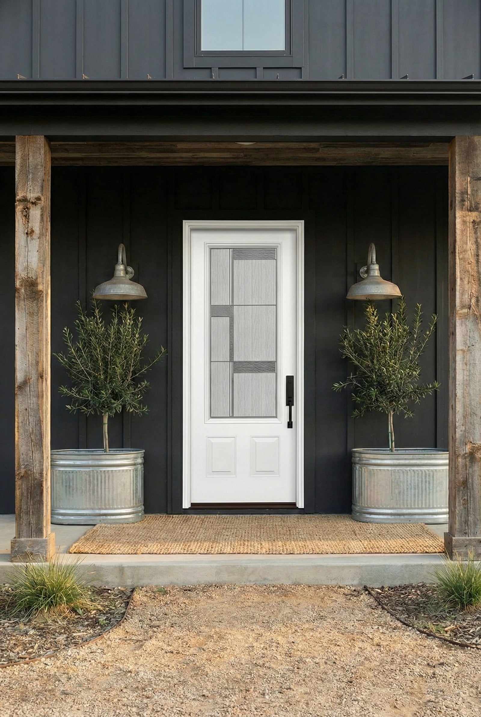 ProVia Legacy Single Entry Door 440 Style Manhattan Decorative Glass with Zinc Caming and Low-E - Doors and Beyond