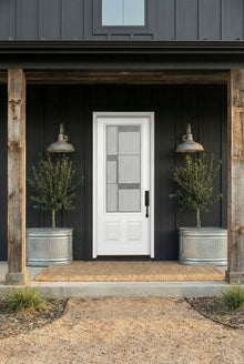 ProVia Legacy Single Entry Door 440 Style Manhattan Decorative Glass with Zinc Caming and Low-E - Doors and Beyond