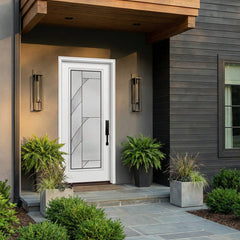 ProVia Legacy Single Entry Door 460 Style Tidal Decorative Glass with Patina Caming and Low-E - Doors and Beyond