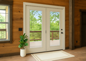 ProVia Legacy Steel 20GA Heavy Duty Patio Double Door Downsized 72x80 Sandpiper Beige/Sandpiper Beige Double Pane Low-E W Argon Gas - Doors and Beyond