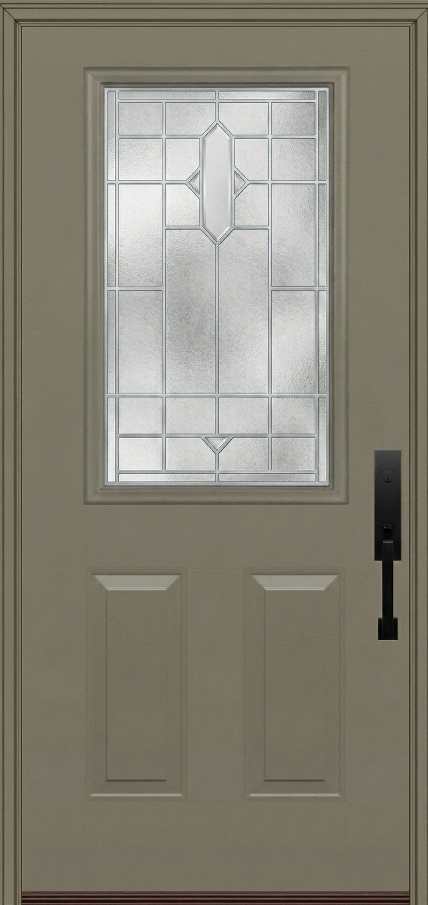 ProVia Legacy Single Entry Door 430 Style Brookhaven Decorative Glass with Zinc Caming and Low-E - Doors and Beyond
