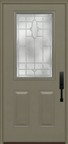 ProVia Legacy Single Entry Door 430 Style Brookhaven Decorative Glass with Zinc Caming and Low-E - Doors and Beyond