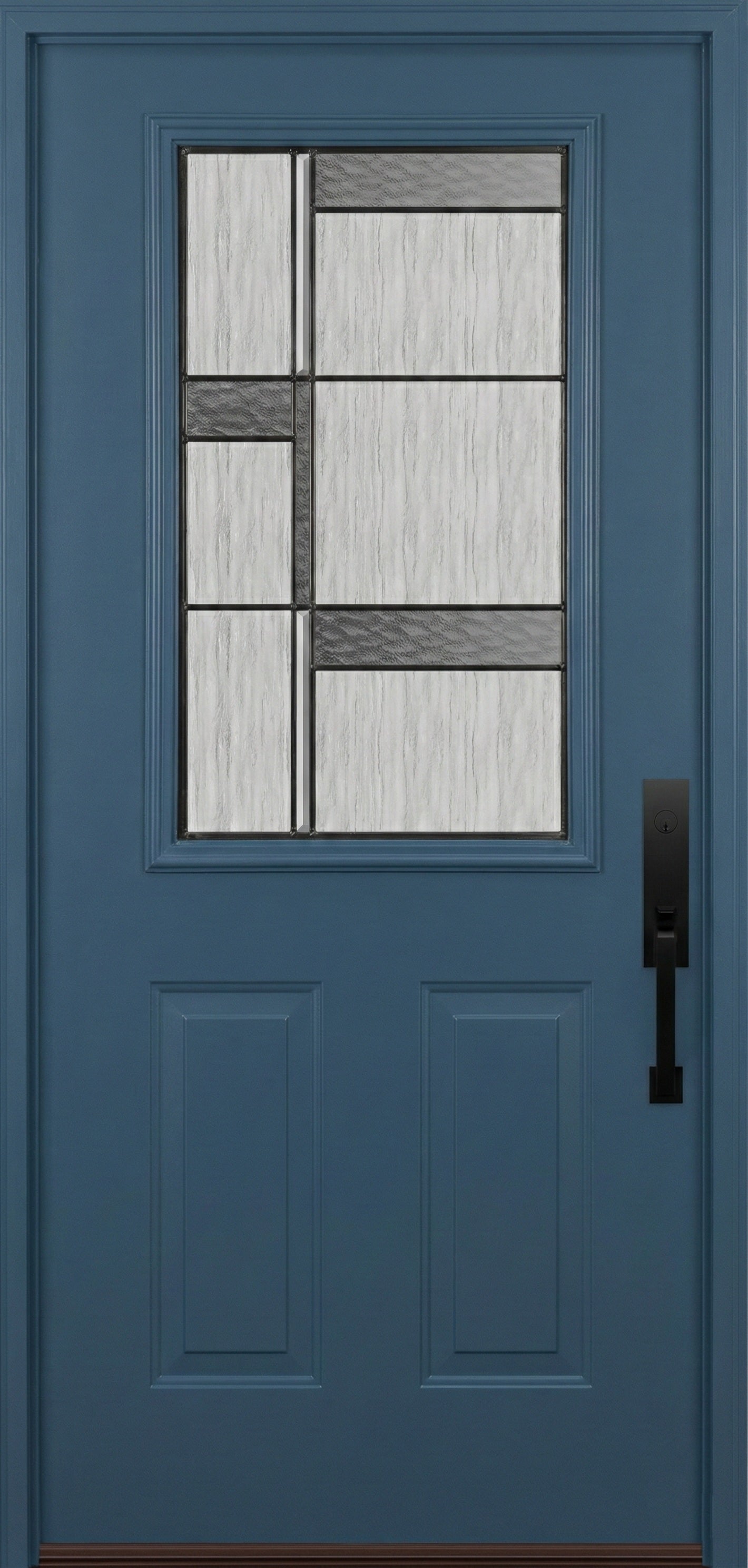 ProVia Legacy Single Entry Door 430 Style Manhattan Decorative Glass with Patina Caming and Low-E - Doors and Beyond