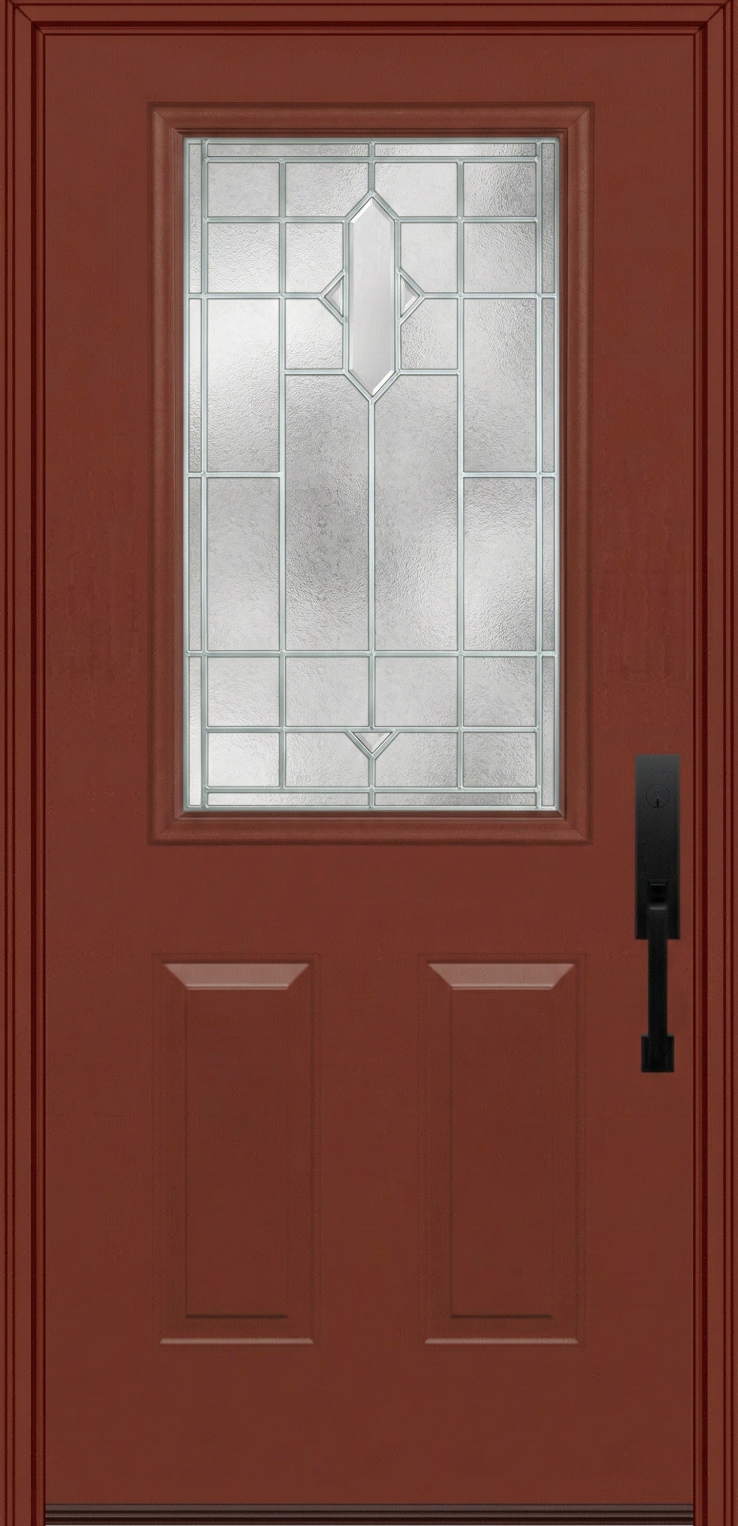 ProVia Legacy Single Entry Door 430 Style Brookhaven Decorative Glass with Zinc Caming and Low-E - Doors and Beyond