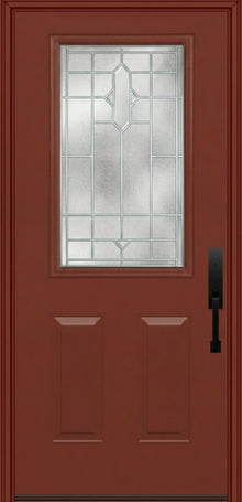 ProVia Legacy Single Entry Door 430 Style Brookhaven Decorative Glass with Zinc Caming and Low-E - Doors and Beyond