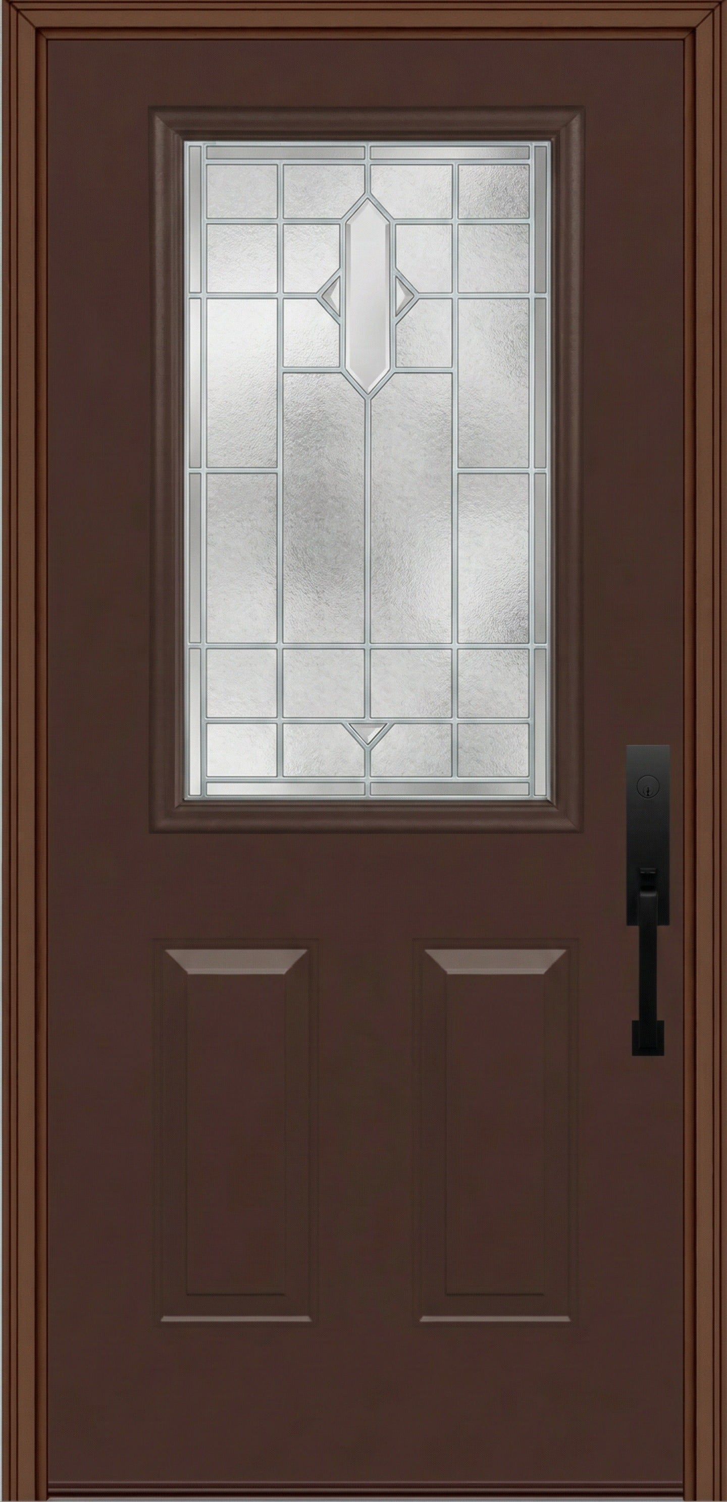 ProVia Legacy Single Entry Door 430 Style Brookhaven Decorative Glass with Zinc Caming and Low-E - Doors and Beyond