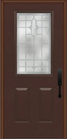 ProVia Legacy Single Entry Door 430 Style Brookhaven Decorative Glass with Zinc Caming and Low-E - Doors and Beyond