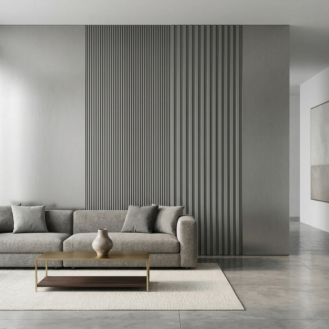 VILO MPC Decorative Wall Panel Brushed Steel 104 5/16" x 23 5/8" - Doors and Beyond