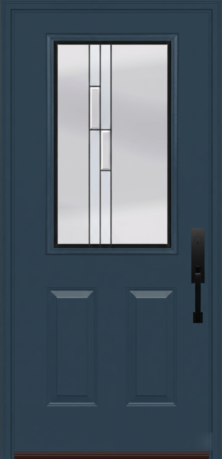 ProVia Legacy Single Entry Door 430 Style Genesis Decorative Glass with Black Caming and Low-E - Doors and Beyond