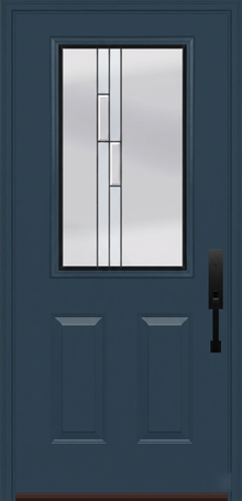 ProVia Legacy Single Entry Door 430 Style Genesis Decorative Glass with Black Caming and Low-E - Doors and Beyond