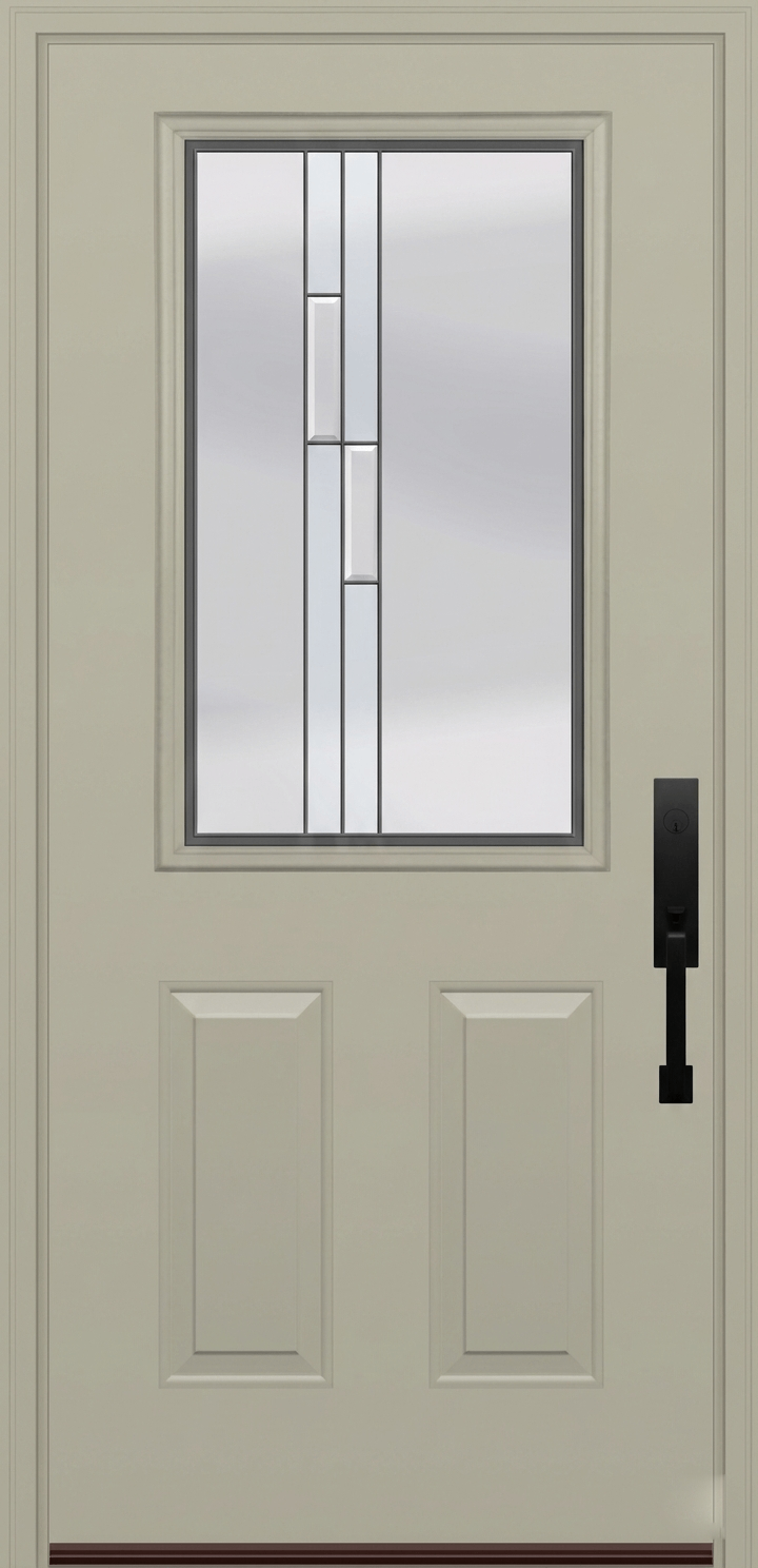 ProVia Legacy Single Entry Door 430 Style Genesis Decorative Glass with Silver Caming and Low-E - Doors and Beyond
